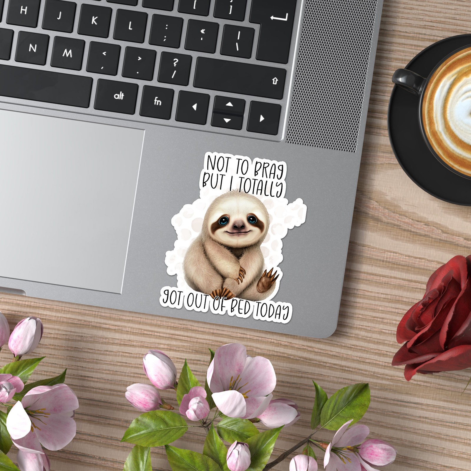 I Got Out Of Bed Sloth – Vinyl Decal Sticker – Car Window Laptop – ebn9291