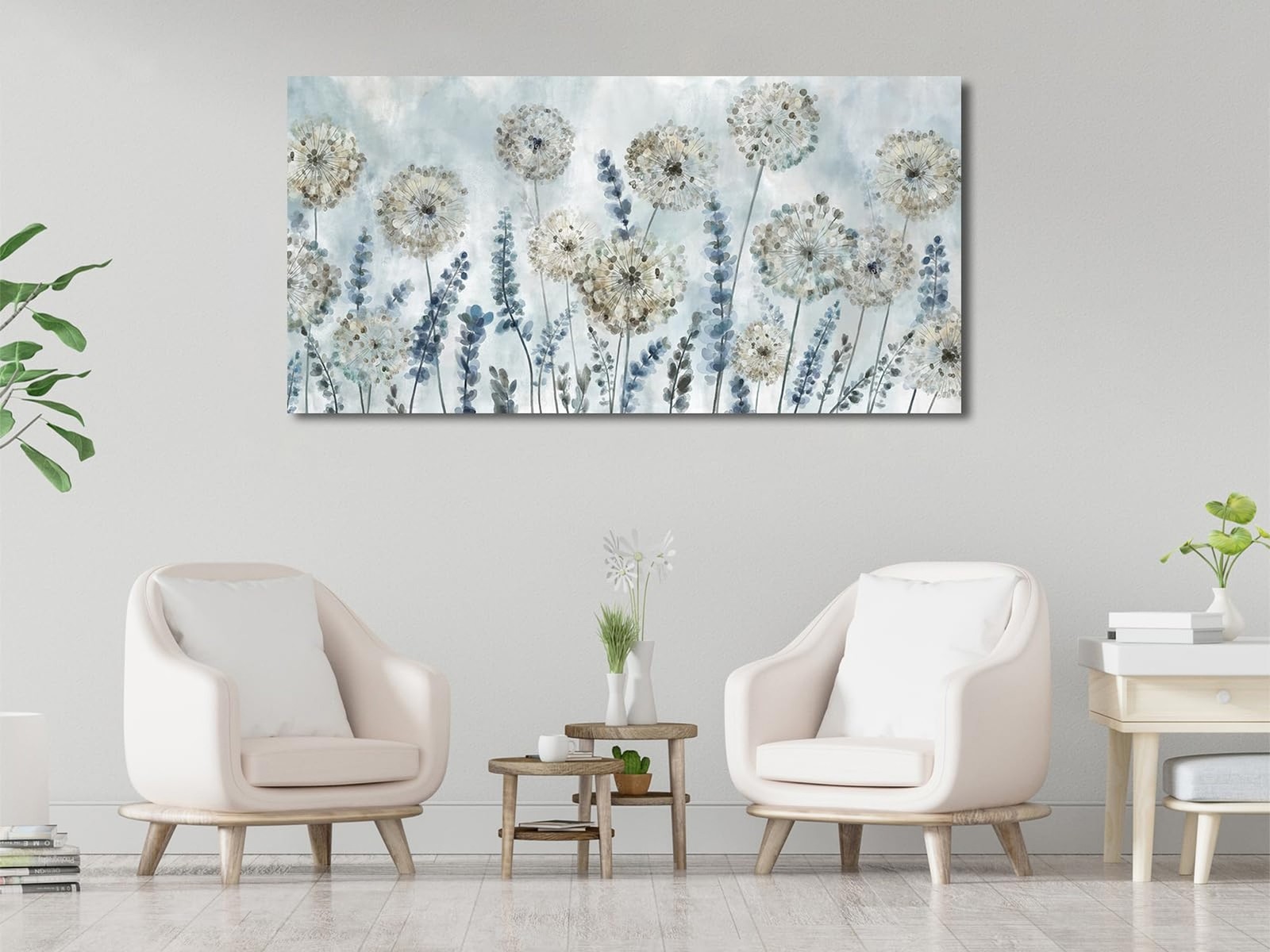 VEAEE Farmhouse Canvas Wall Art – Flowers Dandelion Wall Pictures,Living Room…