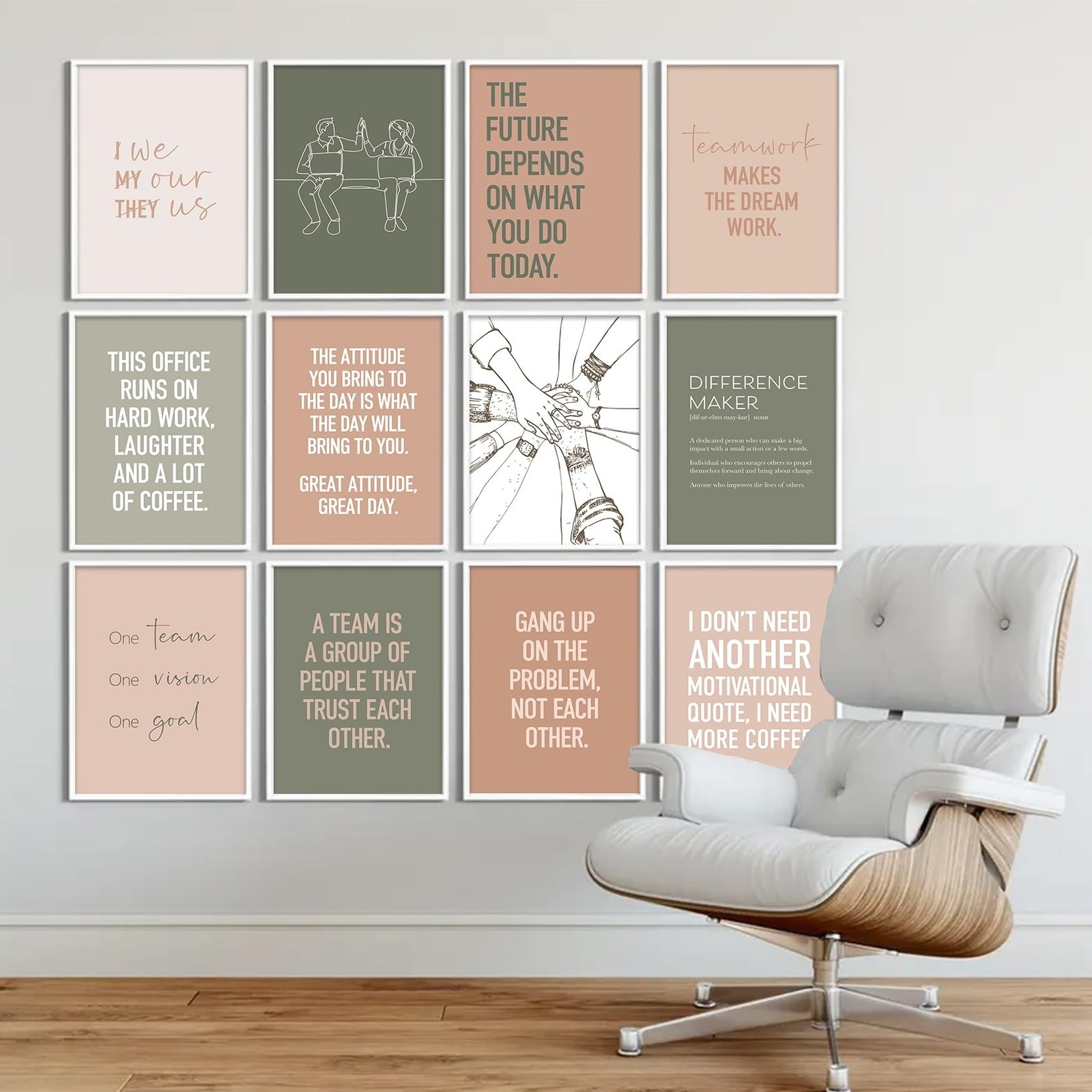 6Pcs Inspirational Office Wall Art Teamwork Motivational Wall Decor Positive …