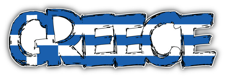 Greece Flag Slogan Car Bumper Sticker Decal