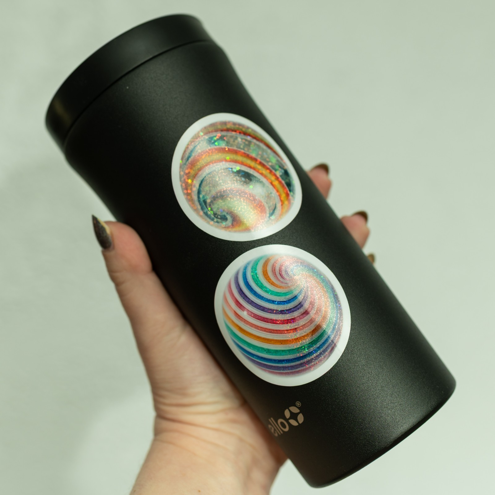 Sticker Pack — Two Contemporary Marble MIB Holographic Sparkle Stickers