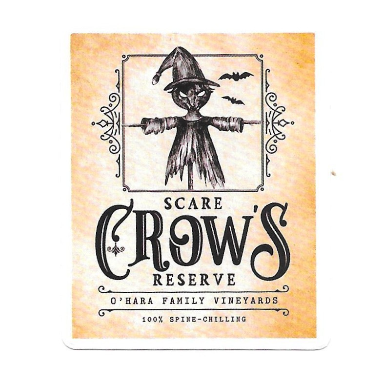 Scarecrow Wine Label Sticker Halloween Vintage Witch Goth Die Cut Vinyl Decal