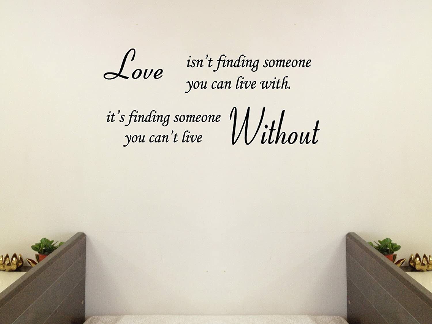 Love Without Quote Sticker Vinyl Wall Art Inspirational Saying Home Decor Decal
