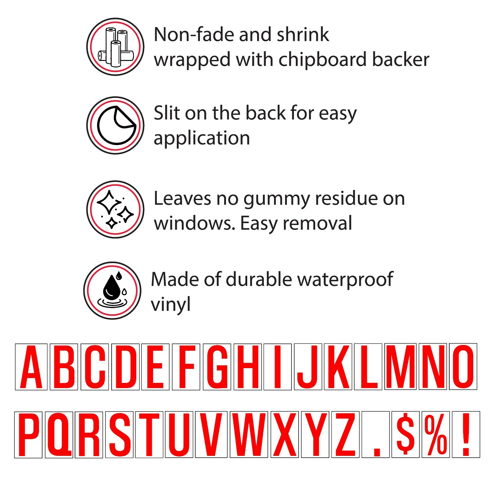 Adhesive Alphabet Letter Starter Kit, Vinyl Decal Set Includes 30 Dozen 5.5"