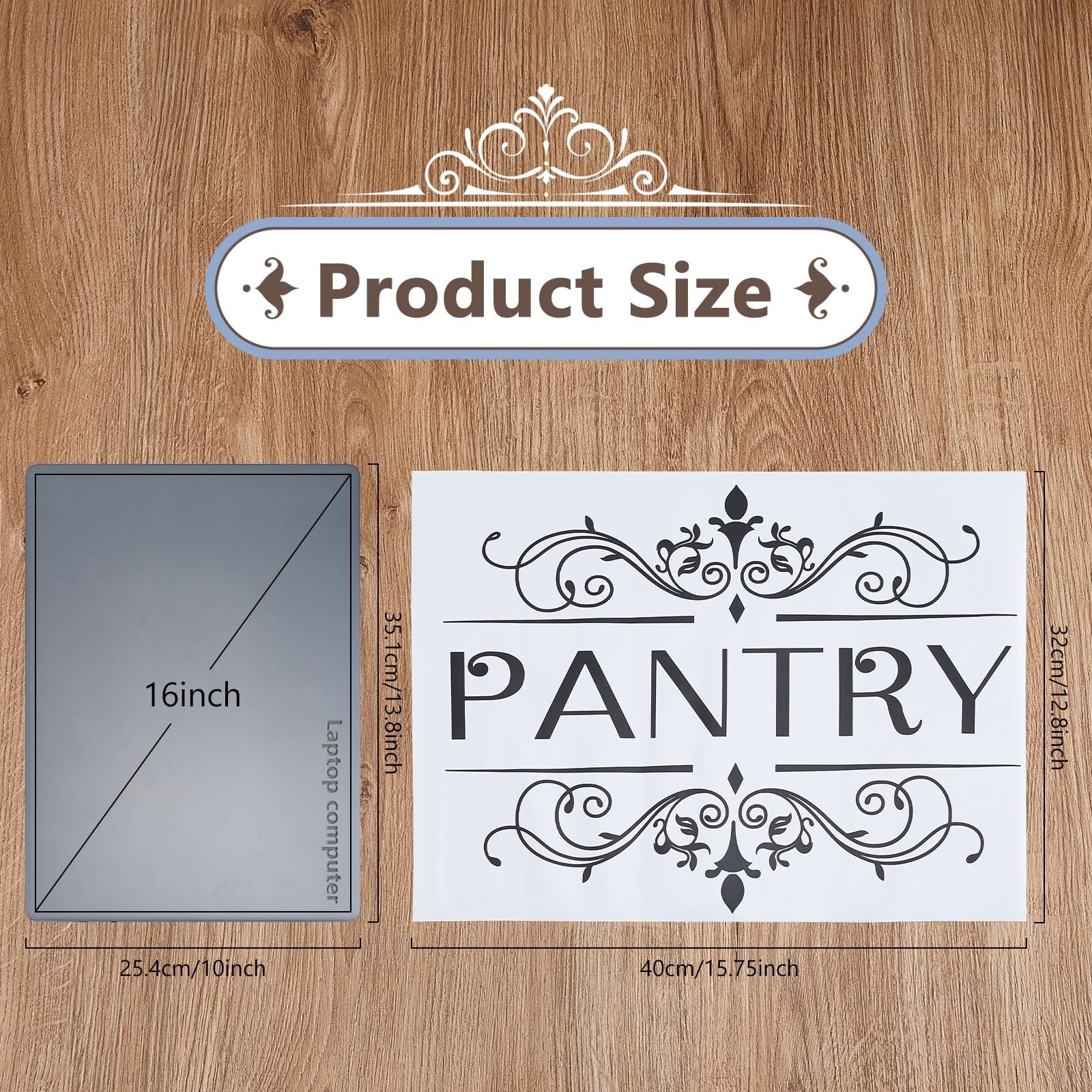 SUPERDANT Pantry Door Sign Sticker Pantry Decals Kitchen Vinyl Lettering Word…