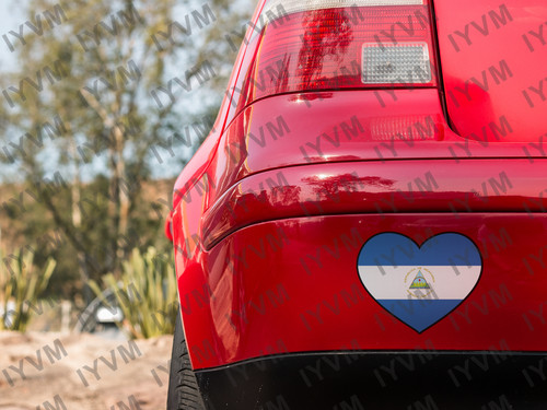 Nicaragua Flag Heart Sticker Decal
