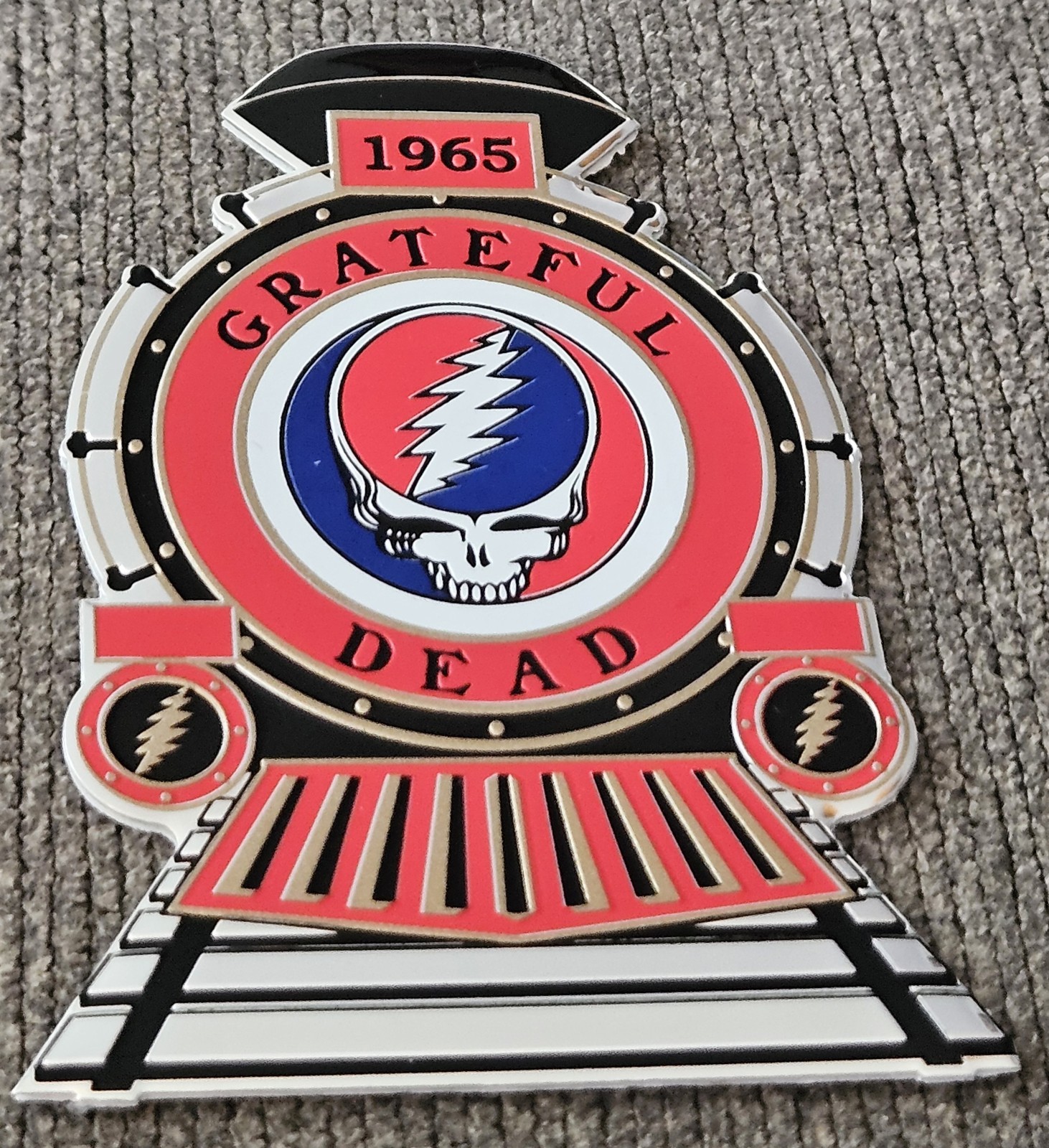 GRATEFUL DEAD Band 1965 TRAIN METALLIC STICKER Decal Embossed Vintage Merch RARE