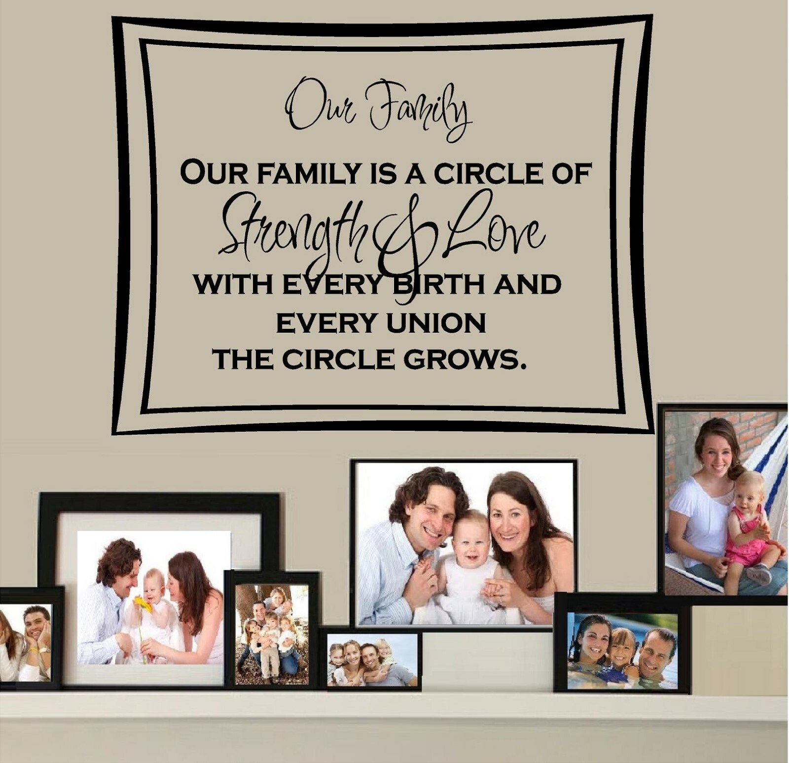 One Family… Vinyl Decal Home Décor 12" x 15"