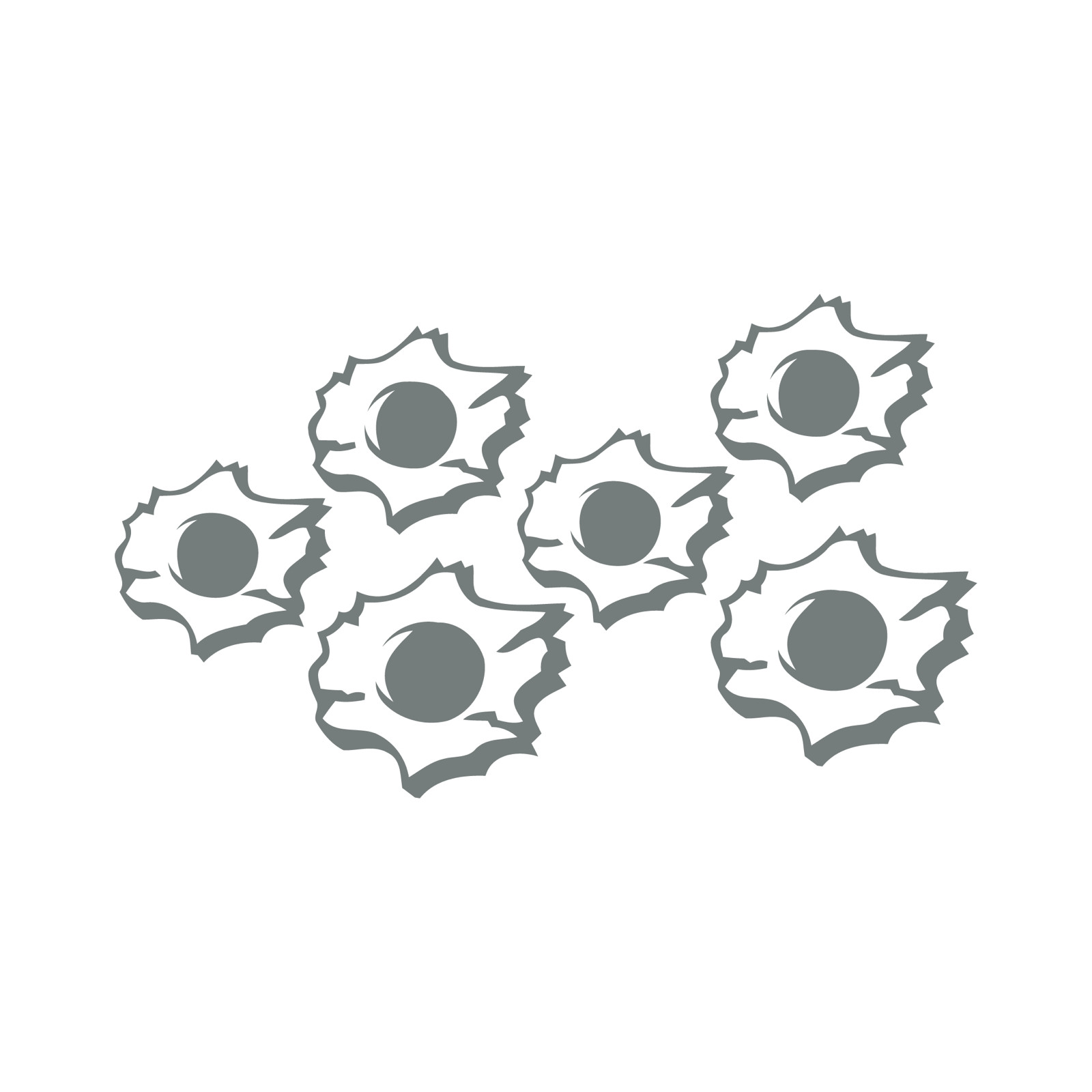 Bullet Holes 6 pack Made in USA Multiple Color Options & Sizes Avail Cars-6+yrs