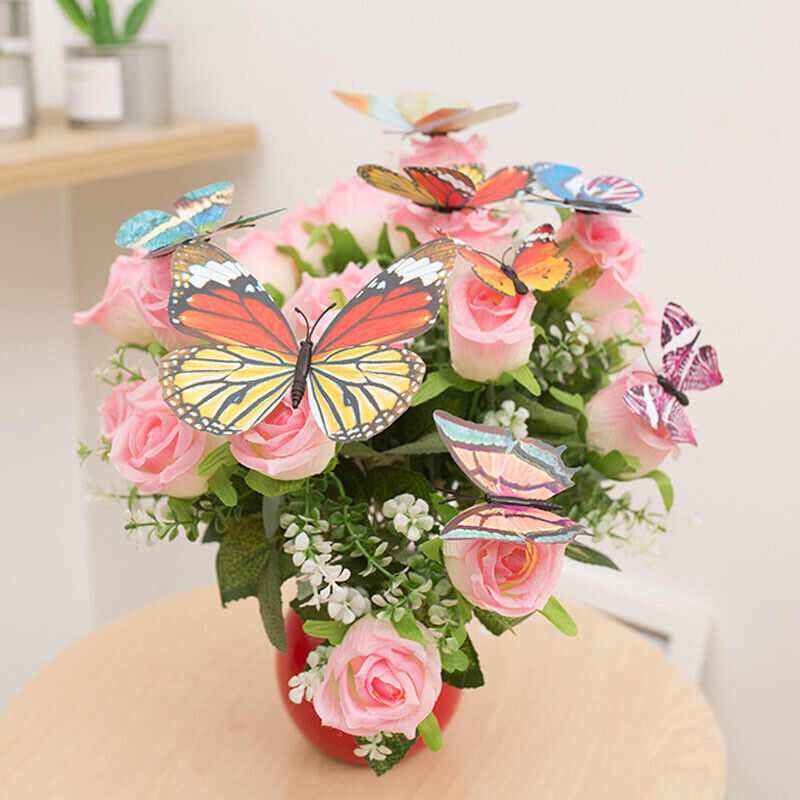 12Pcs 3D Butterfly Glow in The Dark Decal Wall Magnetic Sticker Home Mural Decor