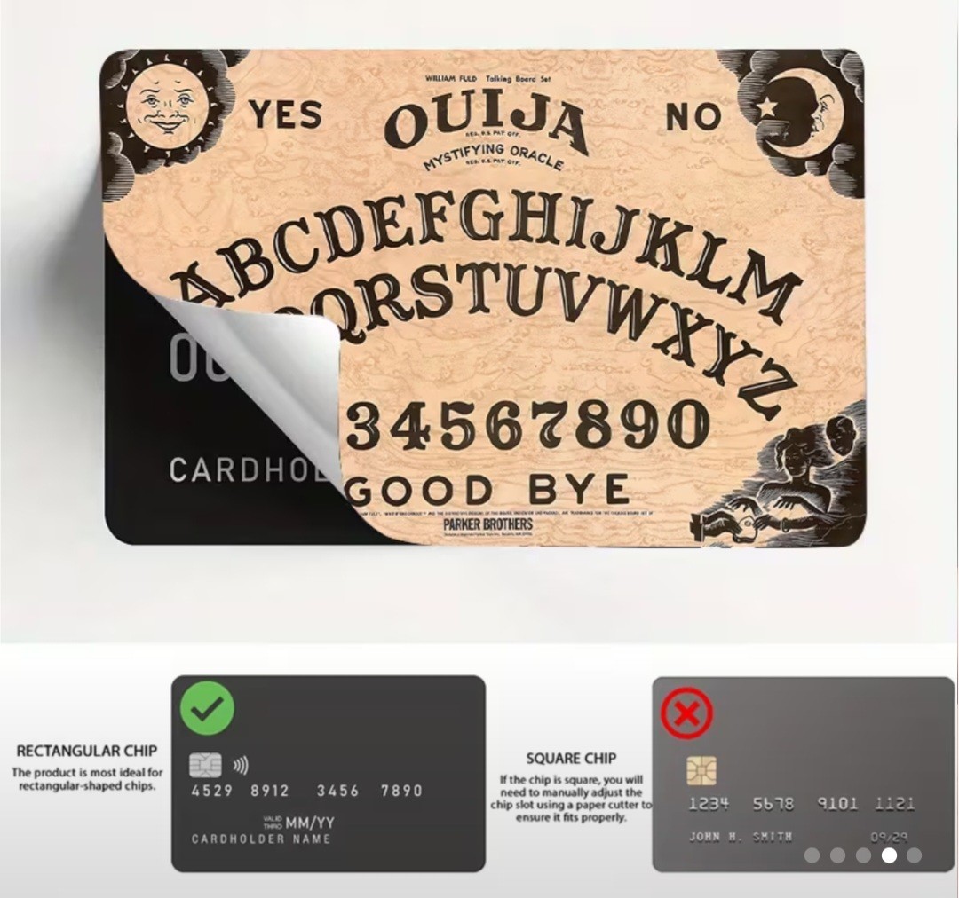 Ouiji Spirit Board Credit Card Skin Free Shipping US Seller