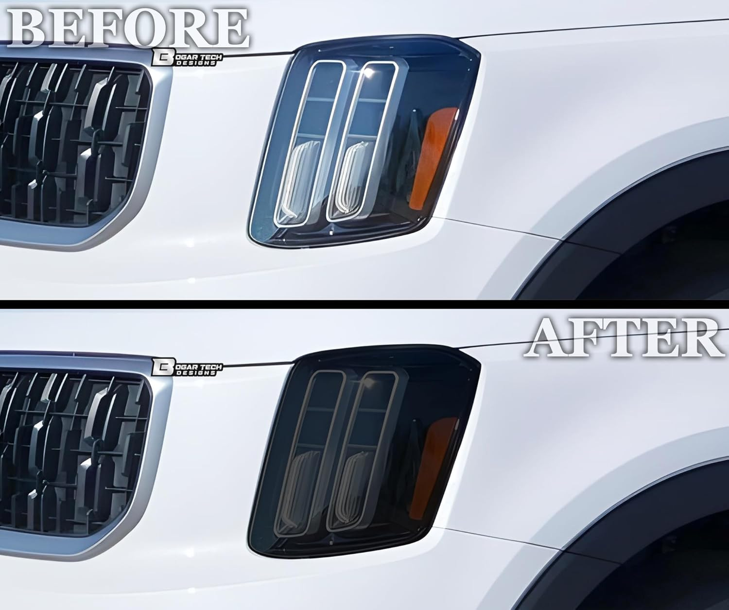 Kia Telluride 2023-2025 Dark Smoke Headlight Taillight Tint Film Kit