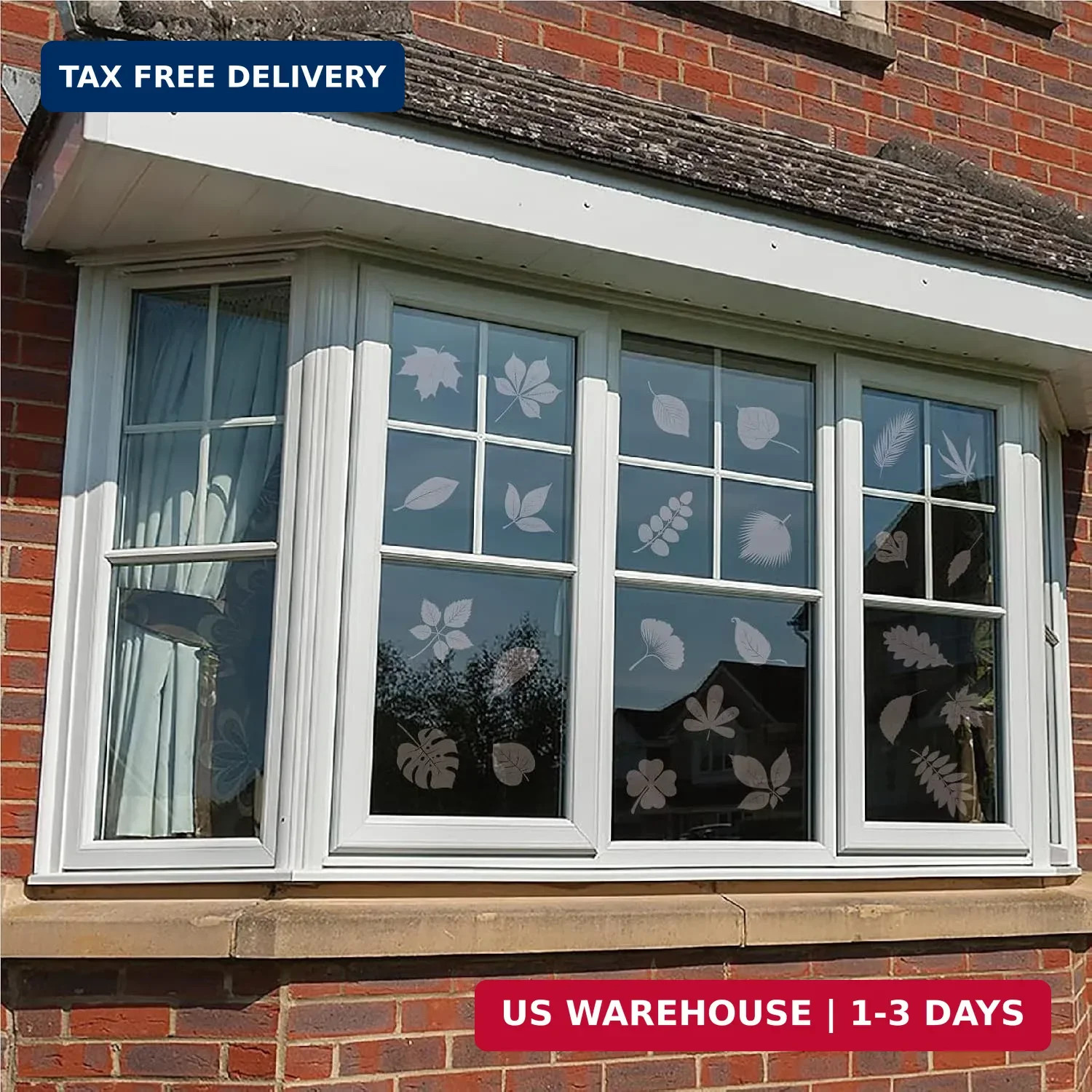 FINGOOO Window Decals for Bird Strikes,52 Pieces Large Leaf Shape Anti Collision