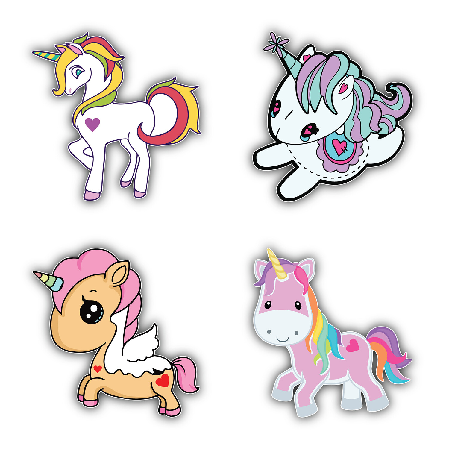 My Little Pony Cartoon Set Of 4 Vinyl Sticker Decal – 5" longer side ID:8