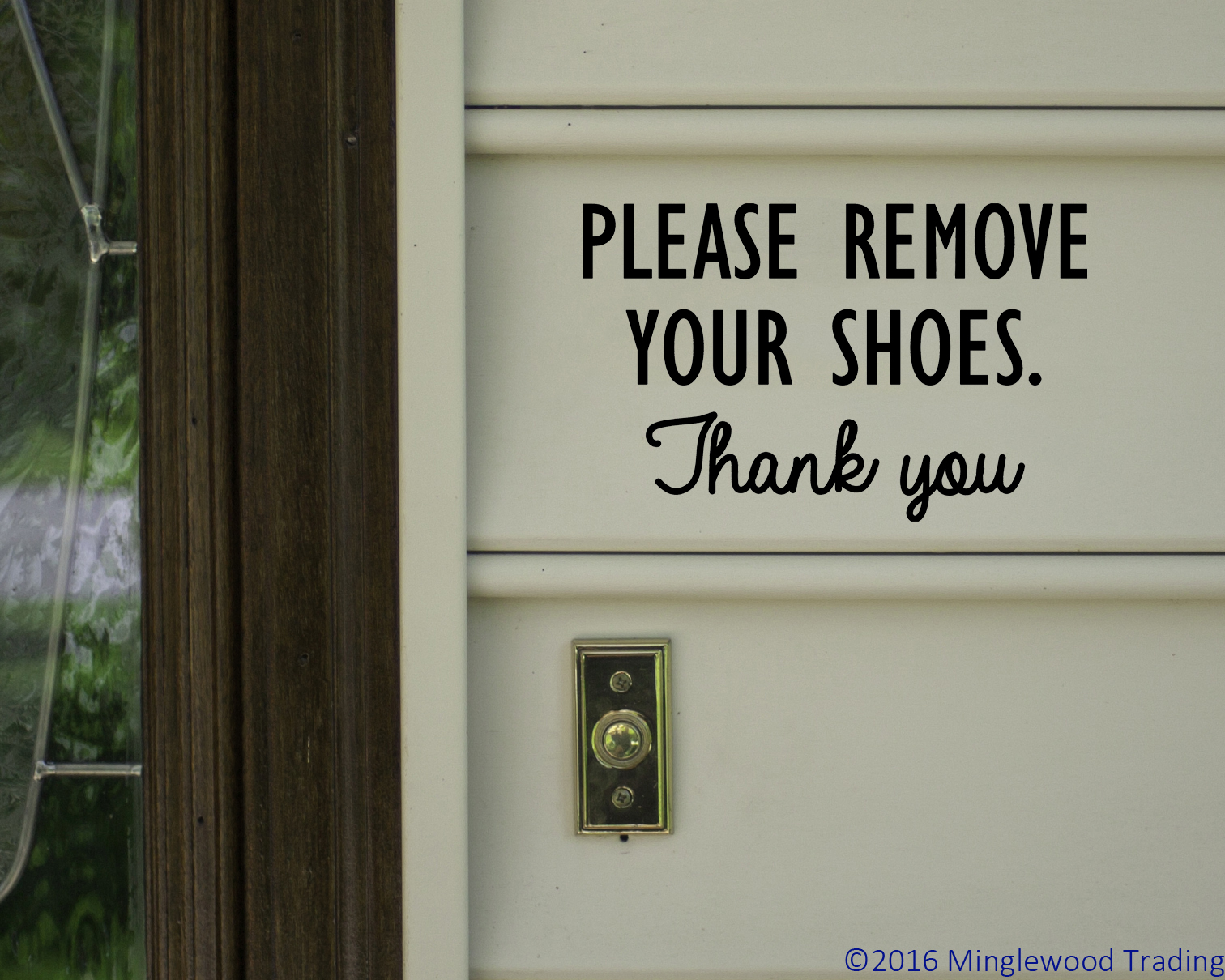 Please Remove Your Shoes Thank You vinyl decal sticker | Door Sign V3 |