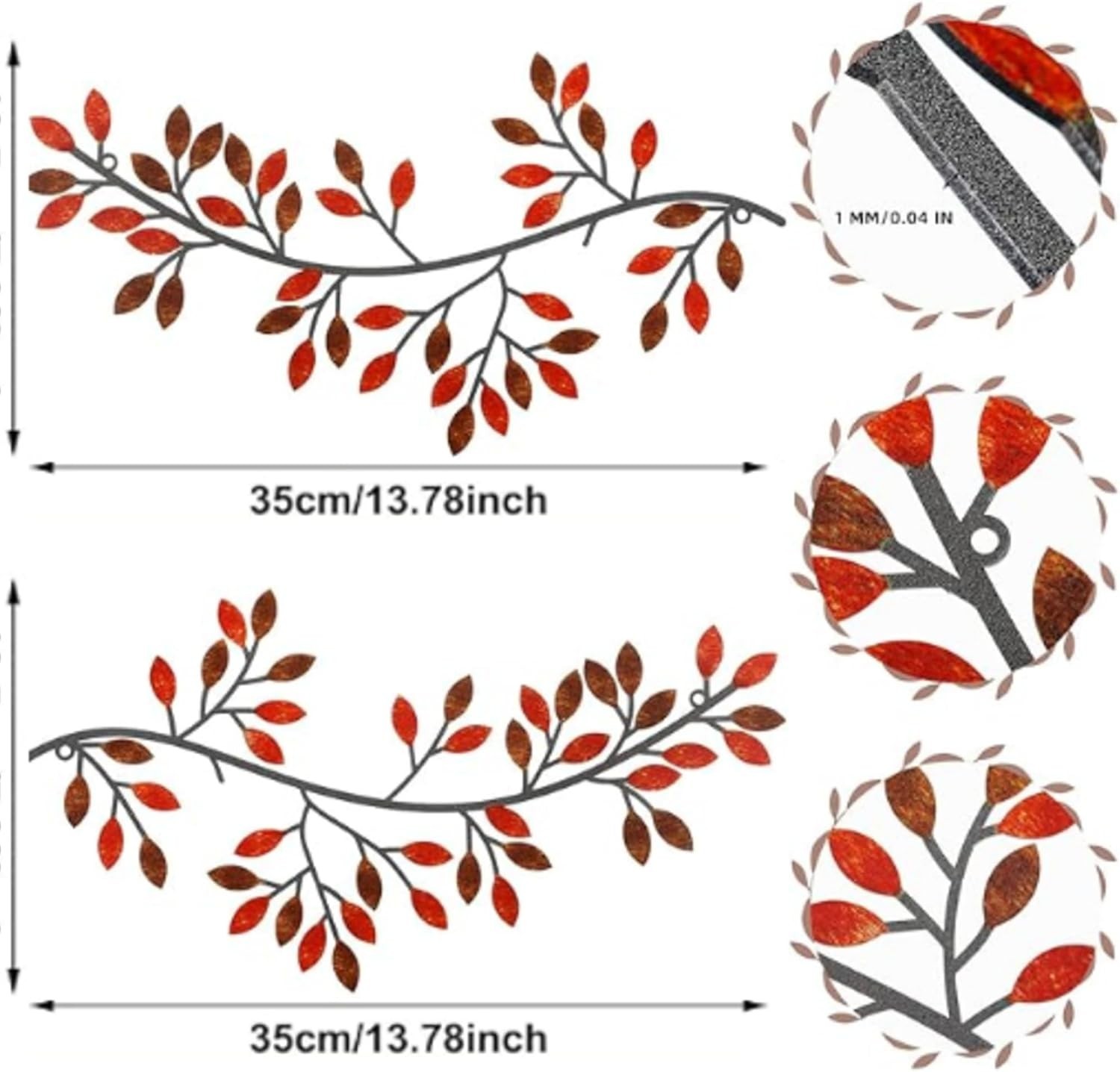Rustic 2-Piece Leaf Wall Decor Set – Perfect for Indoor and Outdoor Spaces