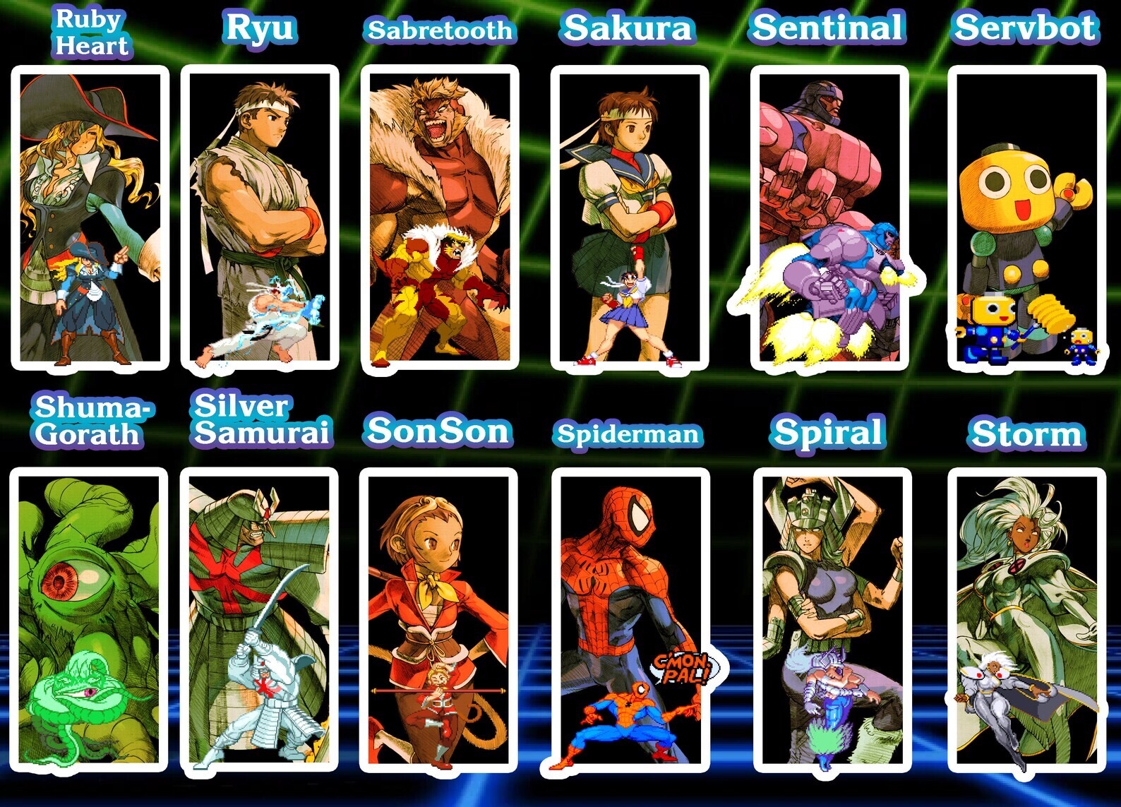 Marvel Vs Capcom Vinyl Waterproof Stickers FULL ROSTER