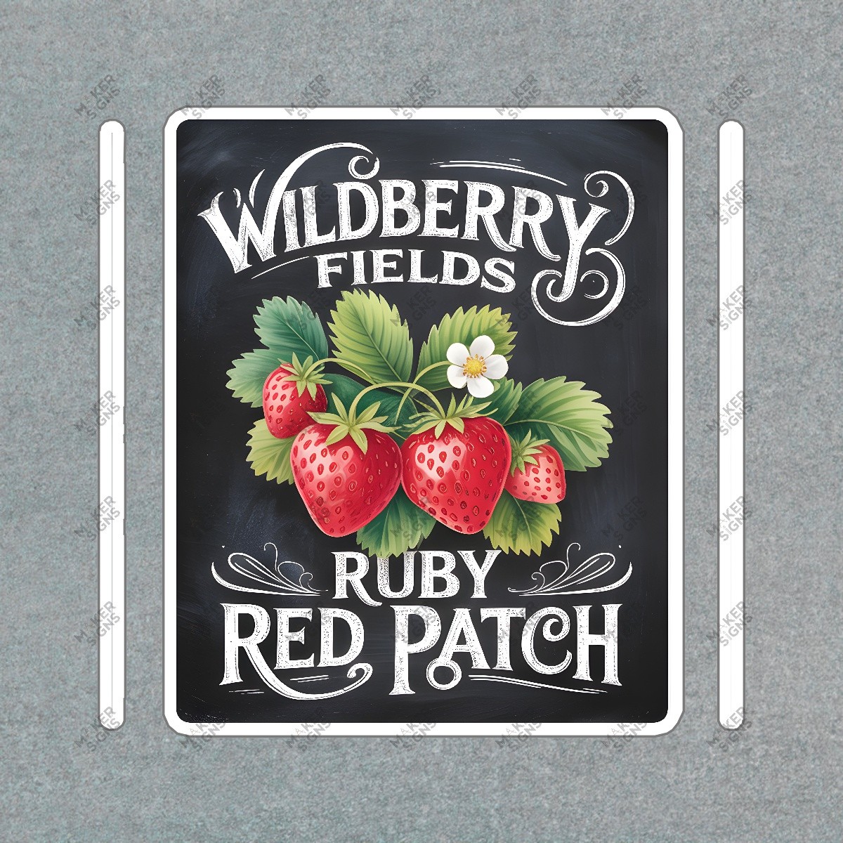 Rustic Wildberry Fields Farm Sign with Strawberries Vintage Decor for #8201