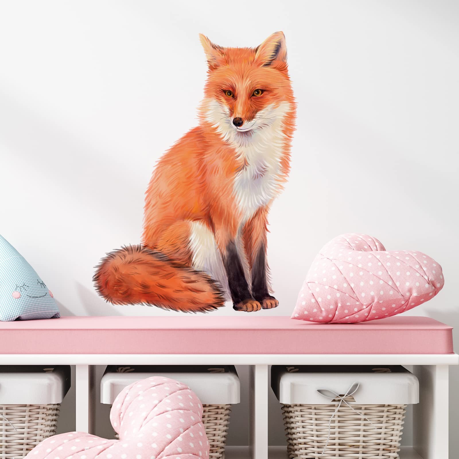 RoyoLam Red Fox Wall Decal Animal Wall Sticker | Removable waterproof peel an…