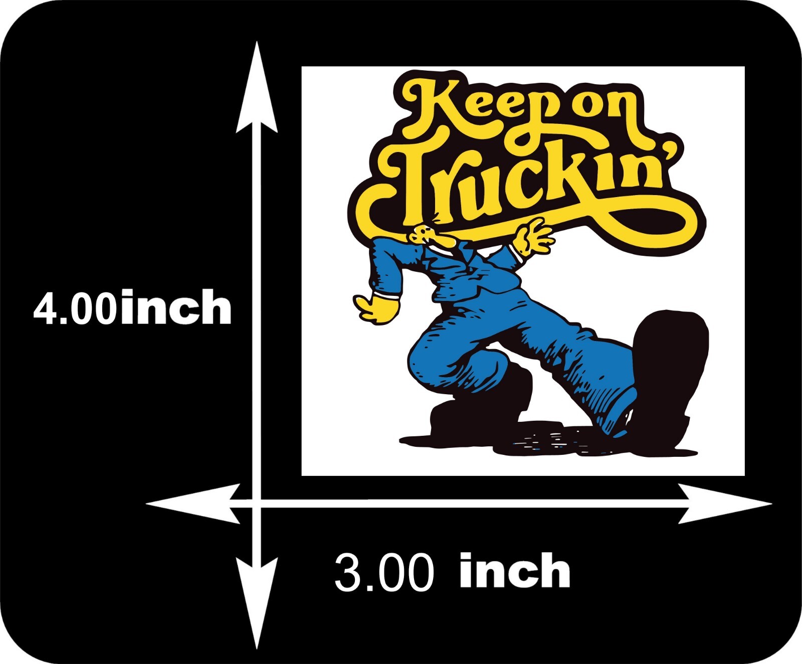 Pair of KEEP ON TRUCKIN' Vintage Style DECALs, Vinyl STICKER for truck car