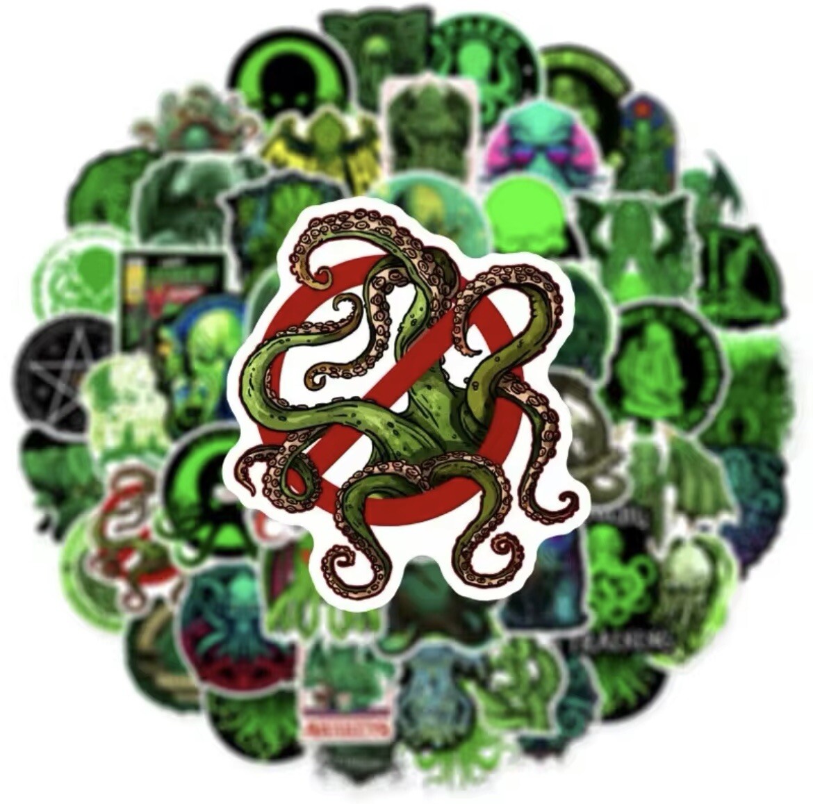 Cthulhu Sticker Style 50pk Mixed Cthulhu Cartoon Themed Random Funny Stickers