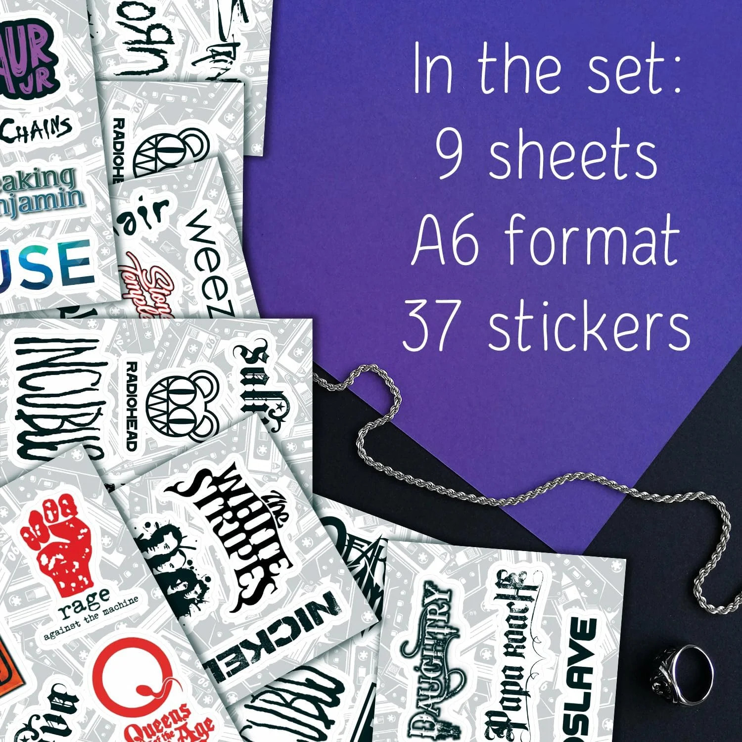 36Pcs Grunge Stickers, 90's Grunge Music, Rock Stickers, Rock Band Decals, Music