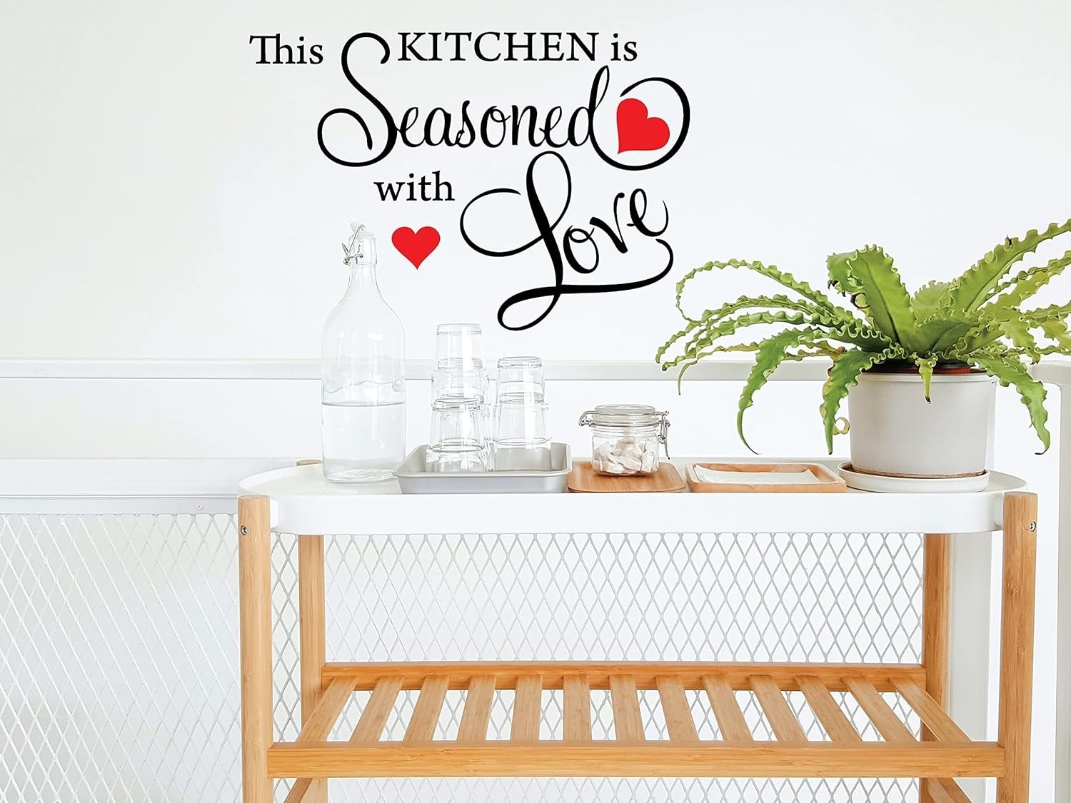 'Seasoned with Love' Irregular Wall Decal – Stylish Black Art for Your Kitchen