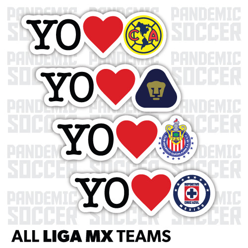 (2 Pack) Mexico Soccer Futbol Vinyl Sticker Decal America Chivas Pumas Cruz Azul