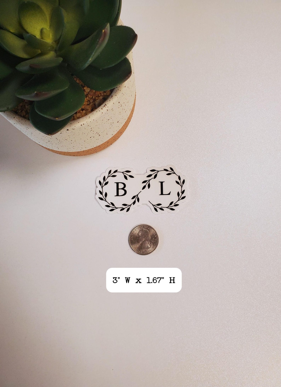 Custom Monogram Sticker | Contour Cut, Clear Transparent Vinyl
