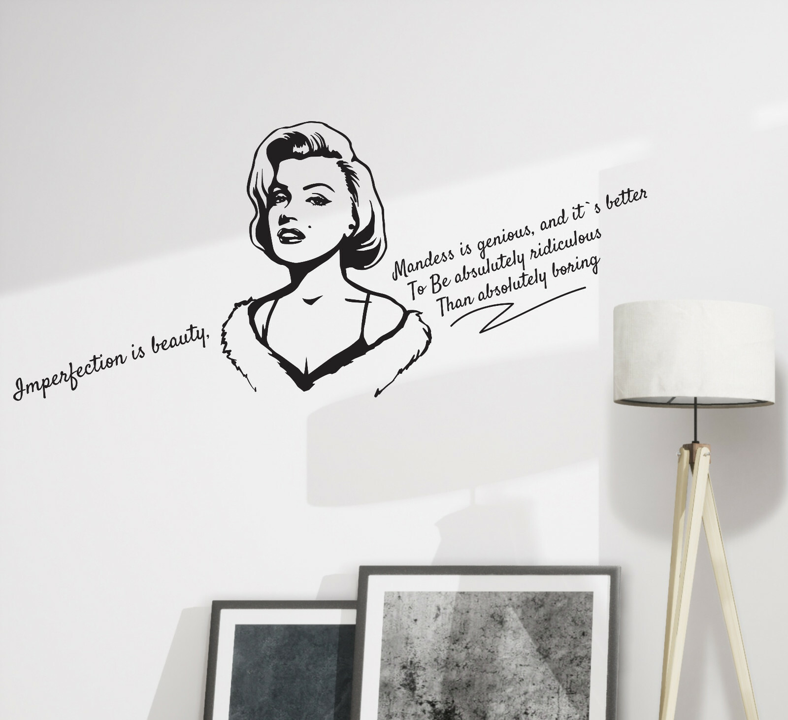 Wall Decal Imperfection Beauty Madness Vinyl Black 28.5 in x 12.5 in gz363