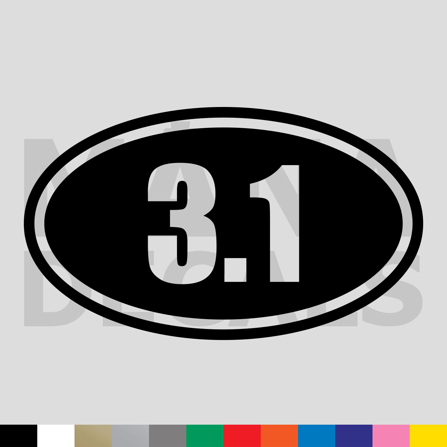 3.1 Marathon Oval Vinyl Die Cut Decal Sticker – Running Jogging Distance