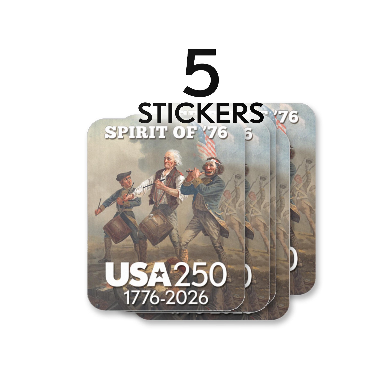 USA Stickers – Vintage Painting Spirit of 76 – America, Semiquincentennial, 250