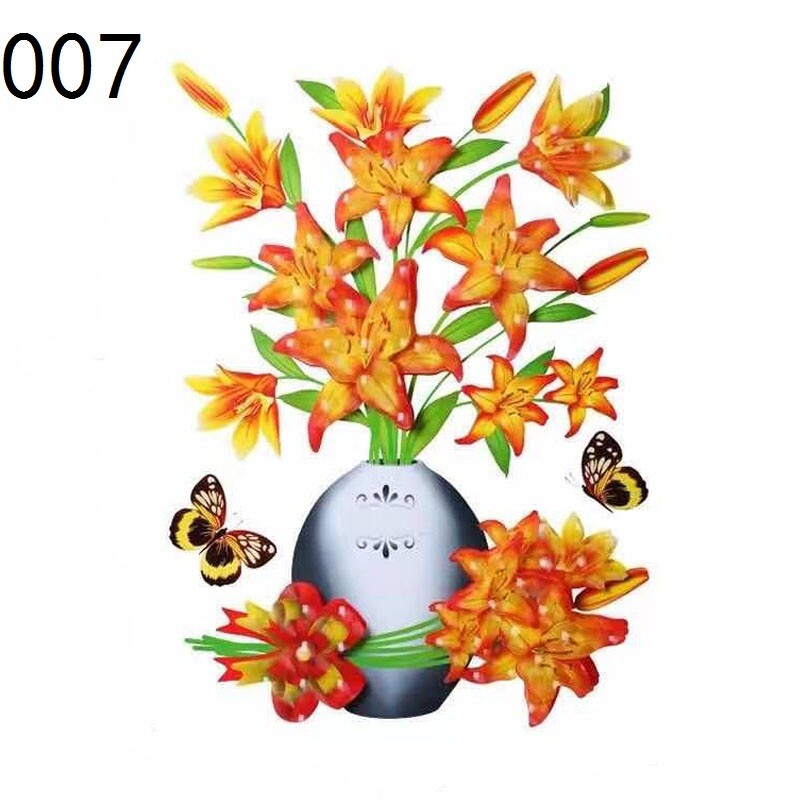 3D Flower PVC Sticker Self Adhesive Mural Home Room Furniture Wall Decal Picture