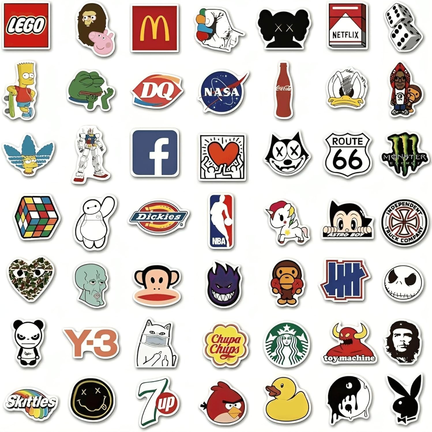 100PCS Waterproof Vinyl Sticker Pack Random Cute Funny Decals for Bottles Laptop