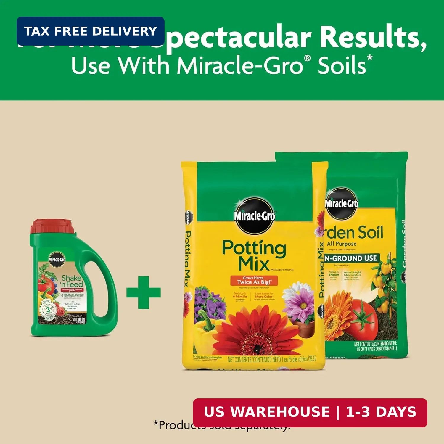 Miracle-Gro Shake 'N Feed Tomato, Fruit & Vegetable Plant Food, 4.5 lb. | For Ou