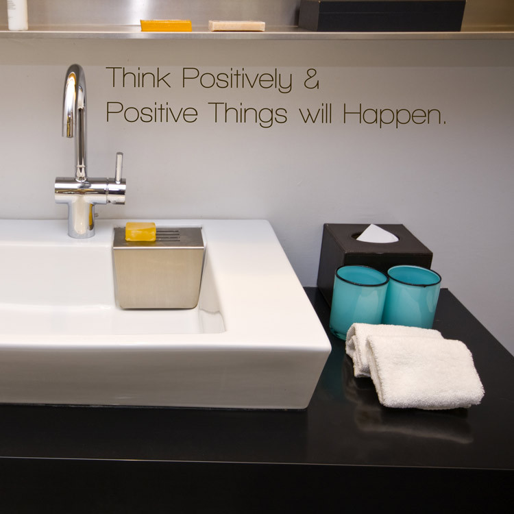 THINK POSITIVELY Wall Decal Vinyl Art Words Lettering Decor Inspirational Sticky