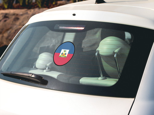 Haiti Flag Circle Sticker Decal