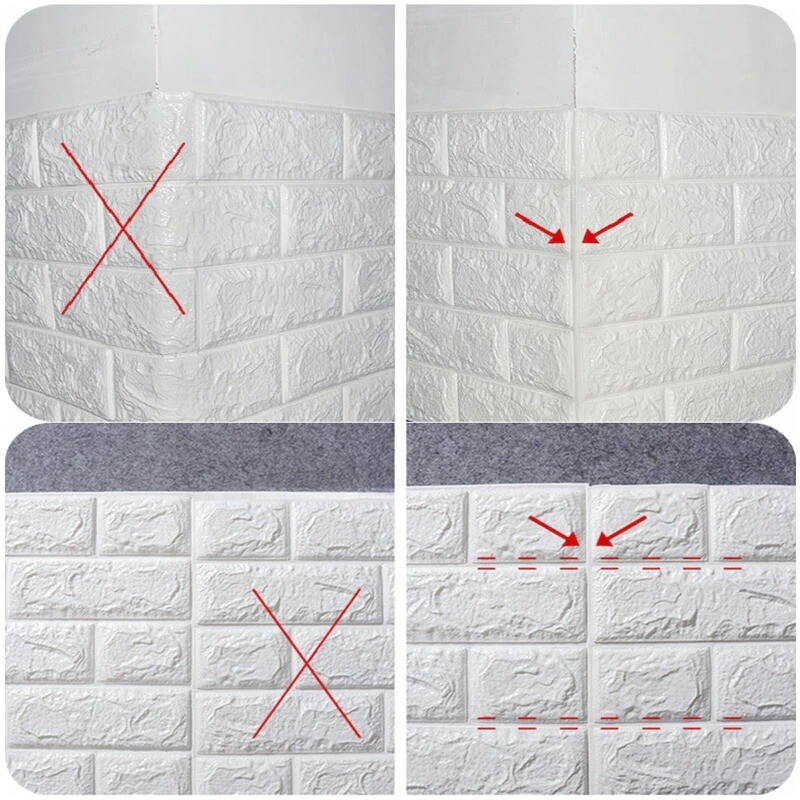 10pcs 3D Imitation Brick Home Wall Sticker Waterproof Self Adhesive Wallpaper
