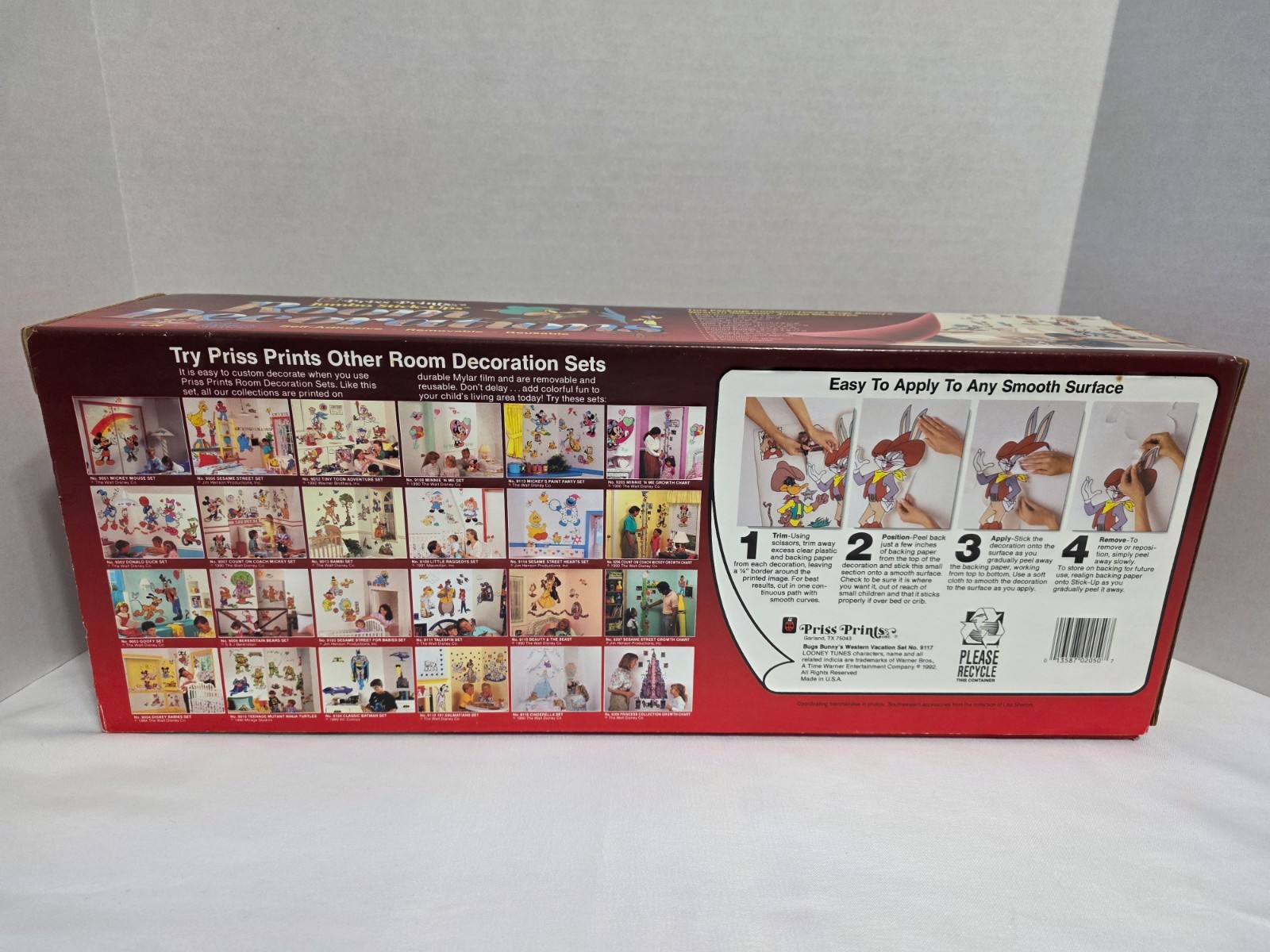 PRISS PRINTS JUMBO STICK UPS 15 PC SET LOONEY TUNES 1992 ROAD RUNNER BUGS TWEETY