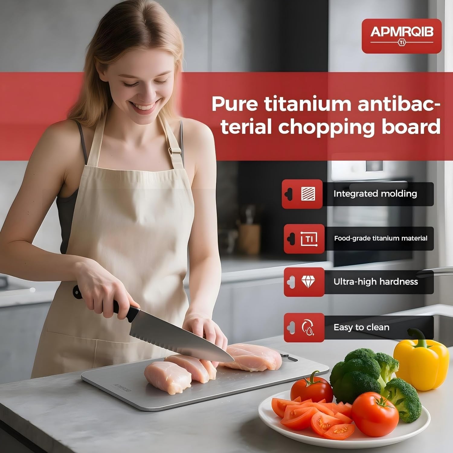 Titanium Cutting Board Set of 3,100% Pure Titanium Cutting Boards for Kitchen, D