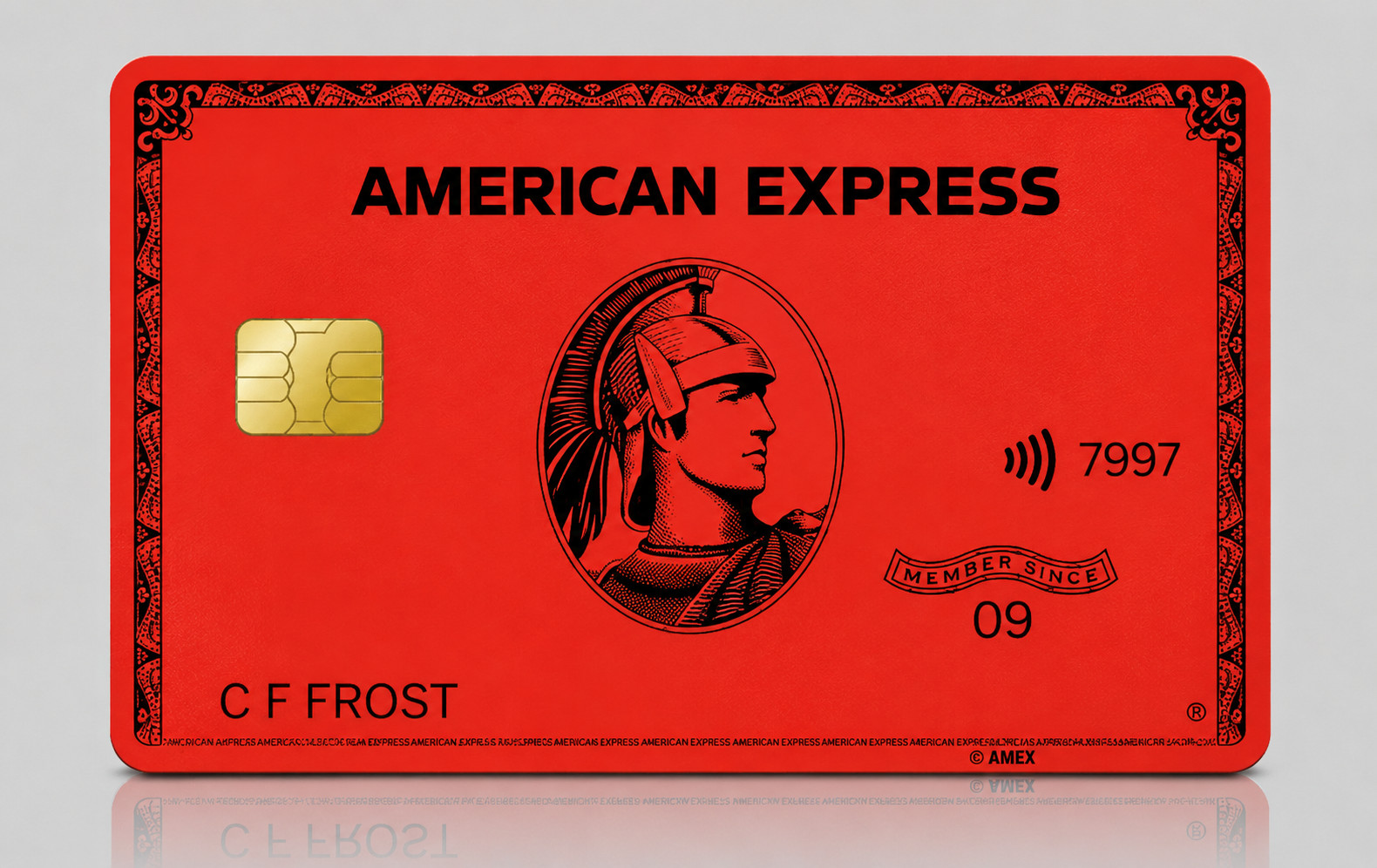 Luxury Red Black American Express Debit Card Credit Card Skin Vinyl Sticker