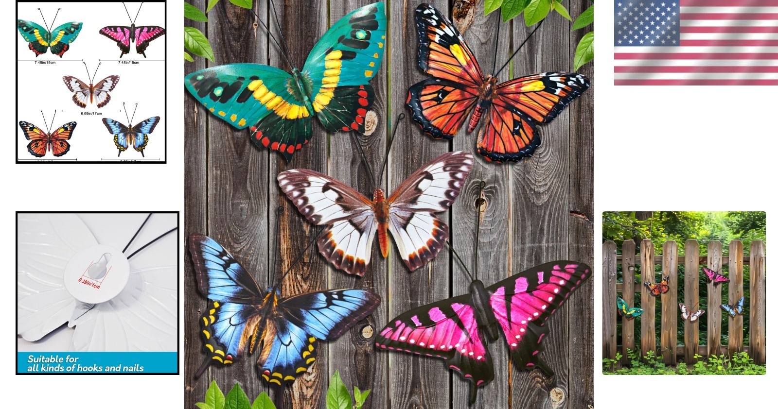 Charming 5-Piece Metal Butterfly Set – Perfect for Gifting & Decorating