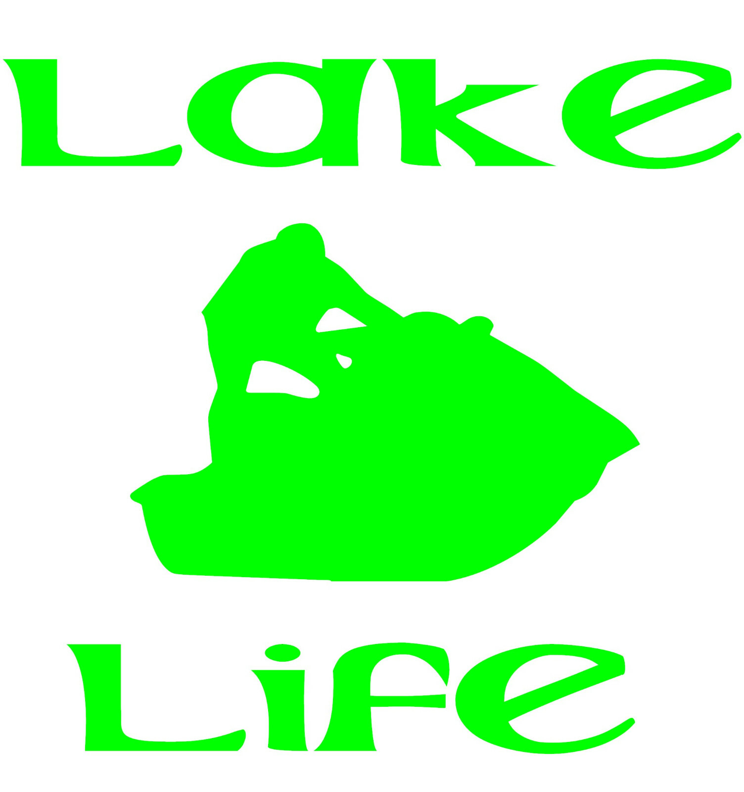 Lake Life Jet Ski Wave Runner Window Wall Decal Car Truck Boat Trailer RV Home