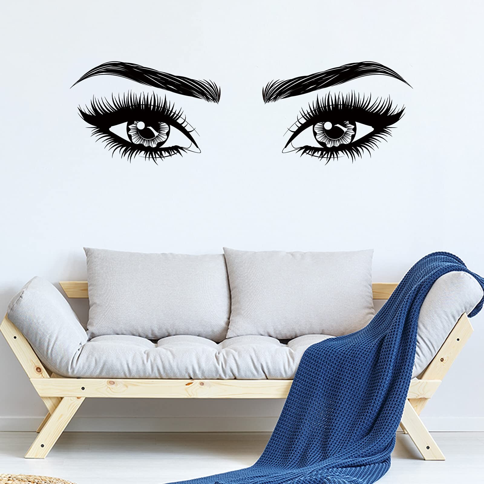 2 Pieces Eyes Wall Decal Big Eyes Wall Stickers Fashion Eyelash Wall Sticker …