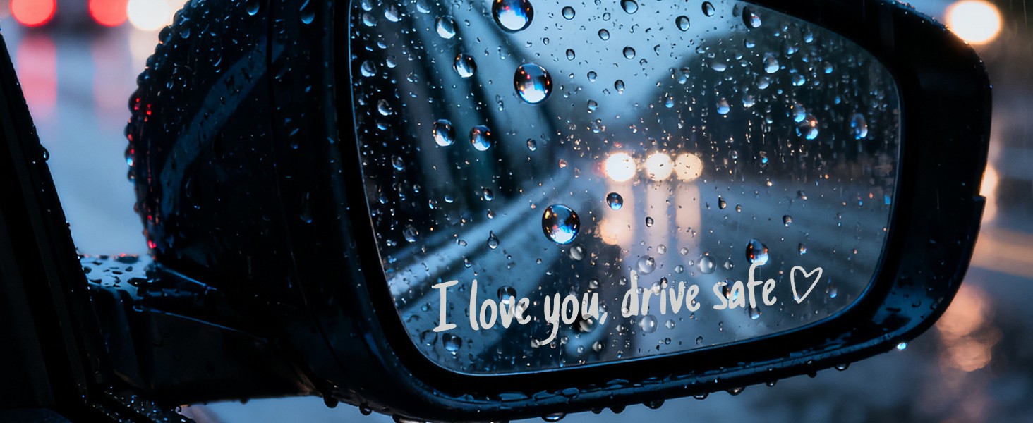 10PCS I Love You Drive Safe Car Mirror Stickers – Waterproof & Reusable
