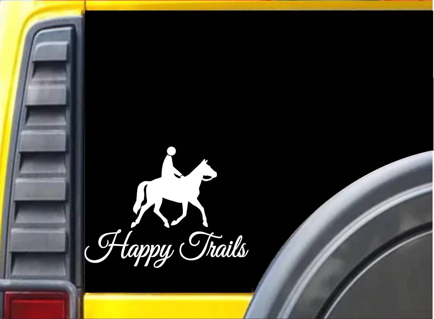 Happy Trails Horse Riding K958 6 inch Sticker hiking trail decal