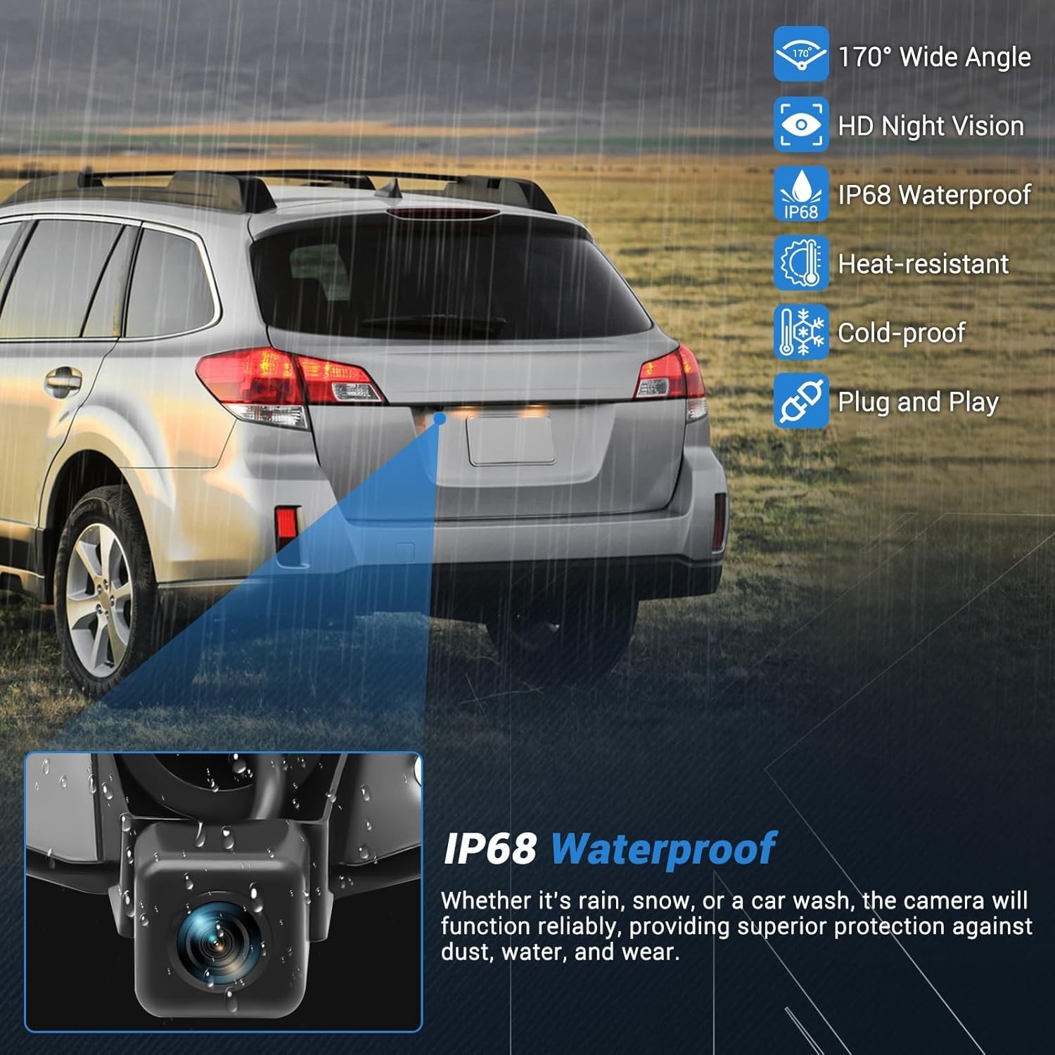 86267AJ10A Upgrade Rear View Backup Camera Compatible with Subaru Legacy Outback