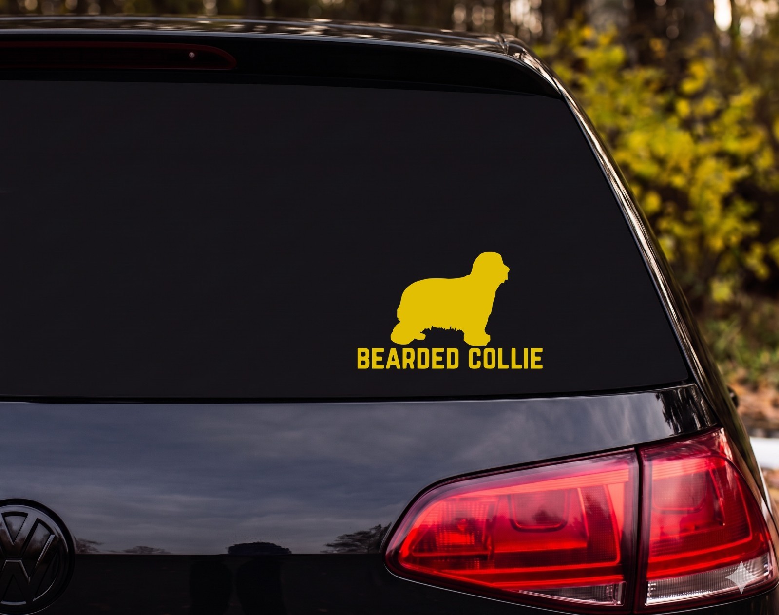 Bearded Collie Dog Silhouette Die Cut Vinyl Decal Car Laptop | Dog Lover Gift