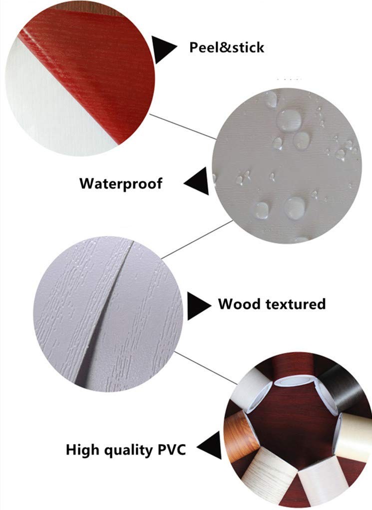 Yellow Oak Wood Grain Adhesive Wallpaper Counter Top Decorative Funitures Dre…