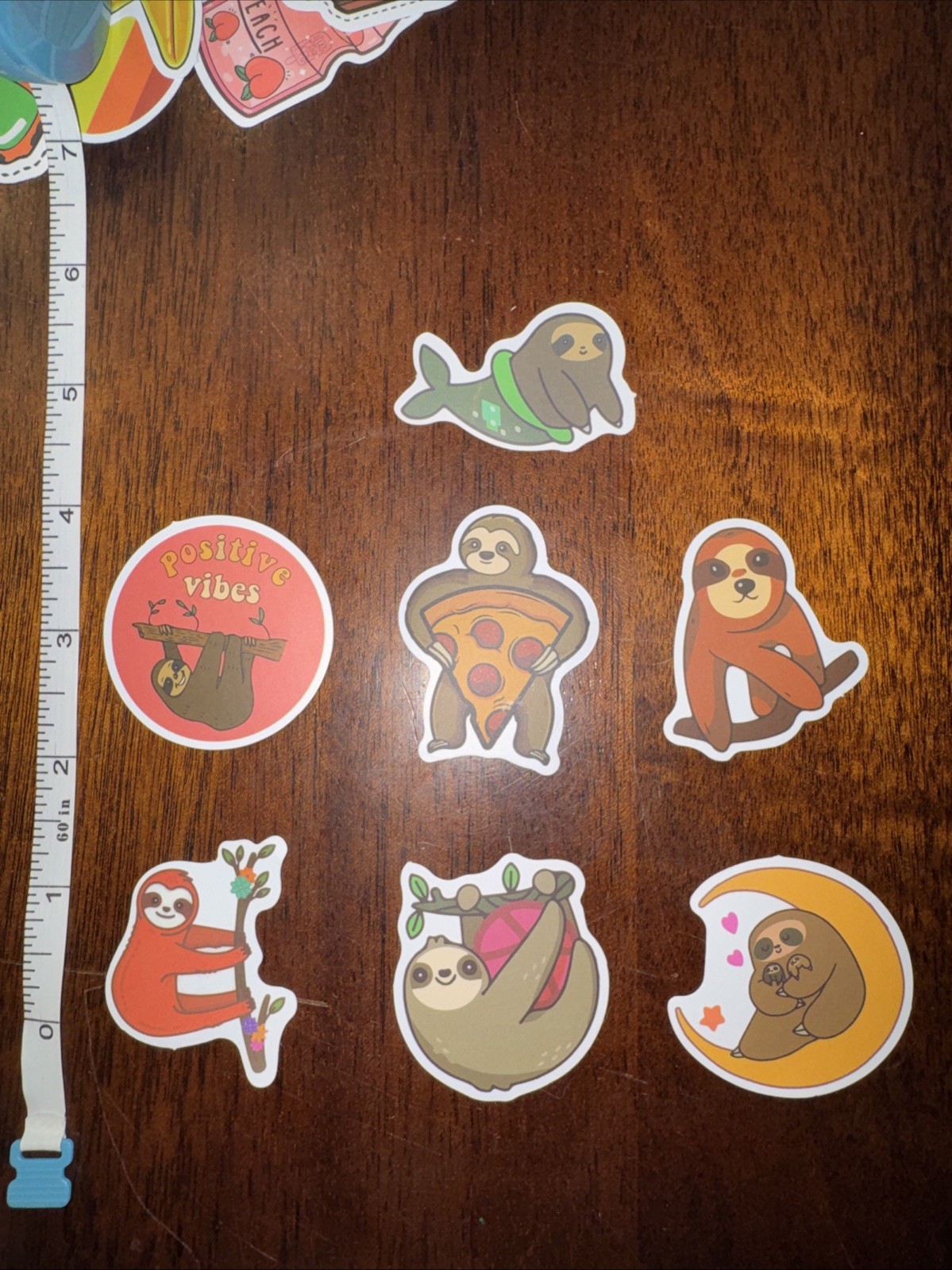 7 Cute Sloth Decal Vinyl Stickers Phone Laptop 1.5 Inches